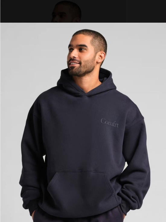 Comfrt Tops - Comfort Heavyweight Navy Hoodie Sweatshirt